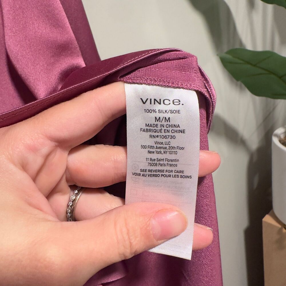 Vince Silk Satin Button Down Blouse – New With Tags - Picture 7 of 7